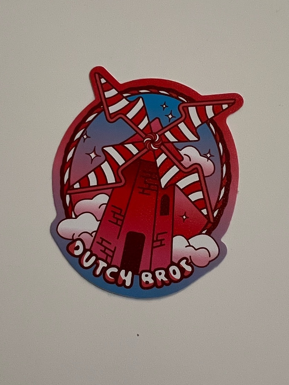 Dutch Bros Holiday Peppermint Windmill Sticker